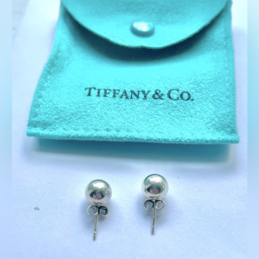 Tiffany & Co HardWear Bead Ball Earrings 8mm in Sterling Silver AUTHENTIC